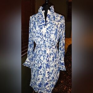 Tory Burch Deneuve Dress Blue Branches Size 00